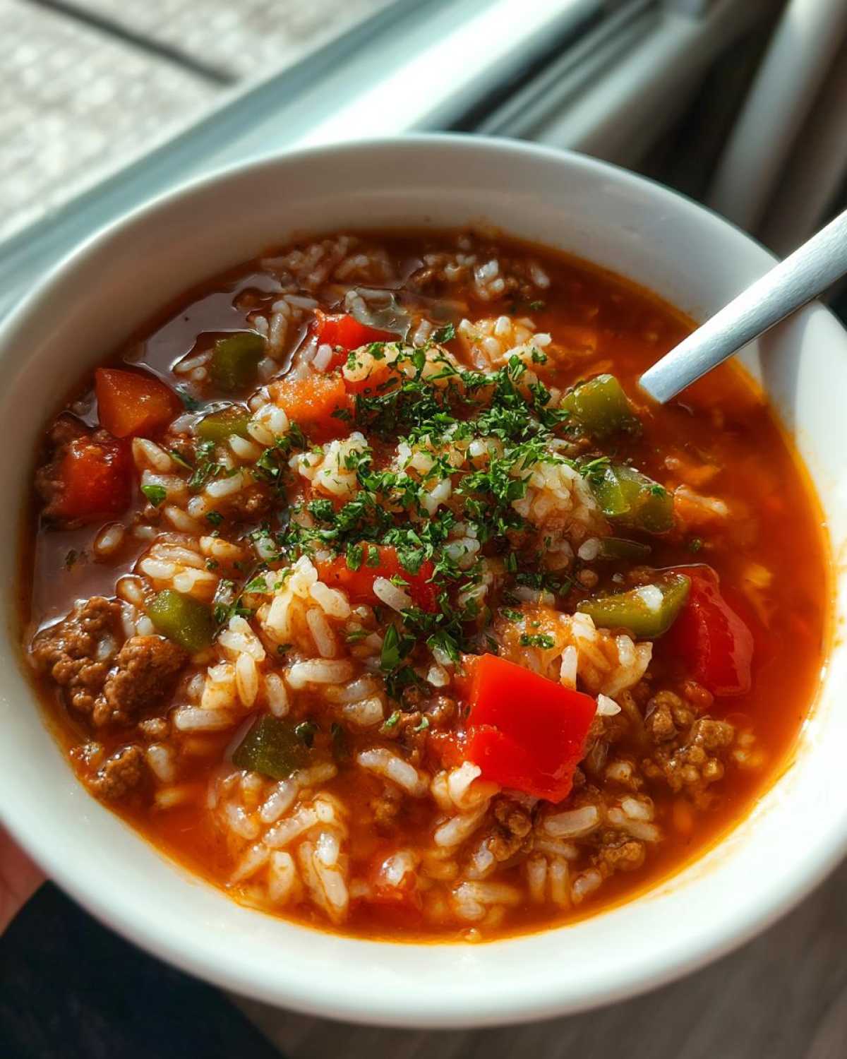 stuffed pepper soup - detail 2